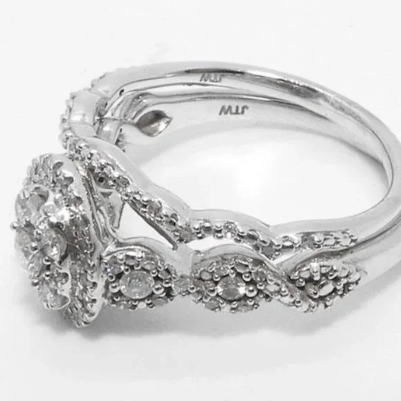 Diamond Halo Bridal Wedding Set 1.00 Ct. T.W.